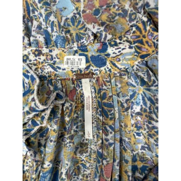 Free People Feeling Groovy Floral Long Sleeved Maxi Dress Sheer No Slip Large - Picture 6 of 10